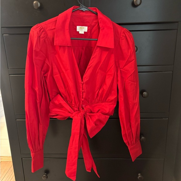 NWOT Maeve Poplin Bow Blouse - Anthropologie - Picture 4 of 10